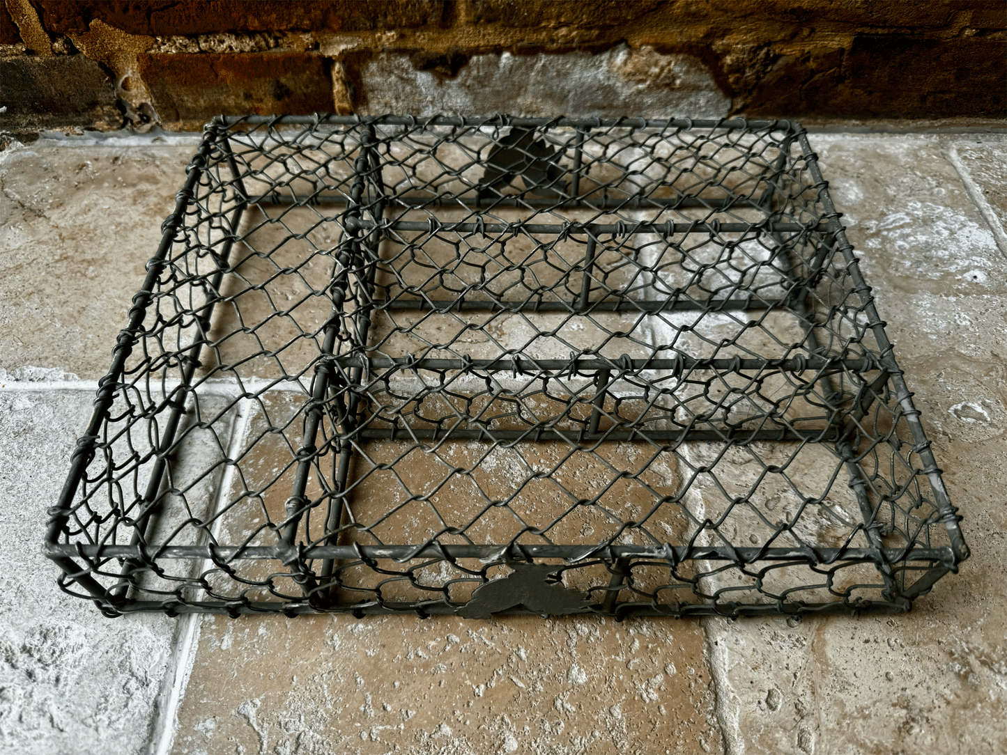 vintage french wirework cutlery drawer tray hen chicken decoration