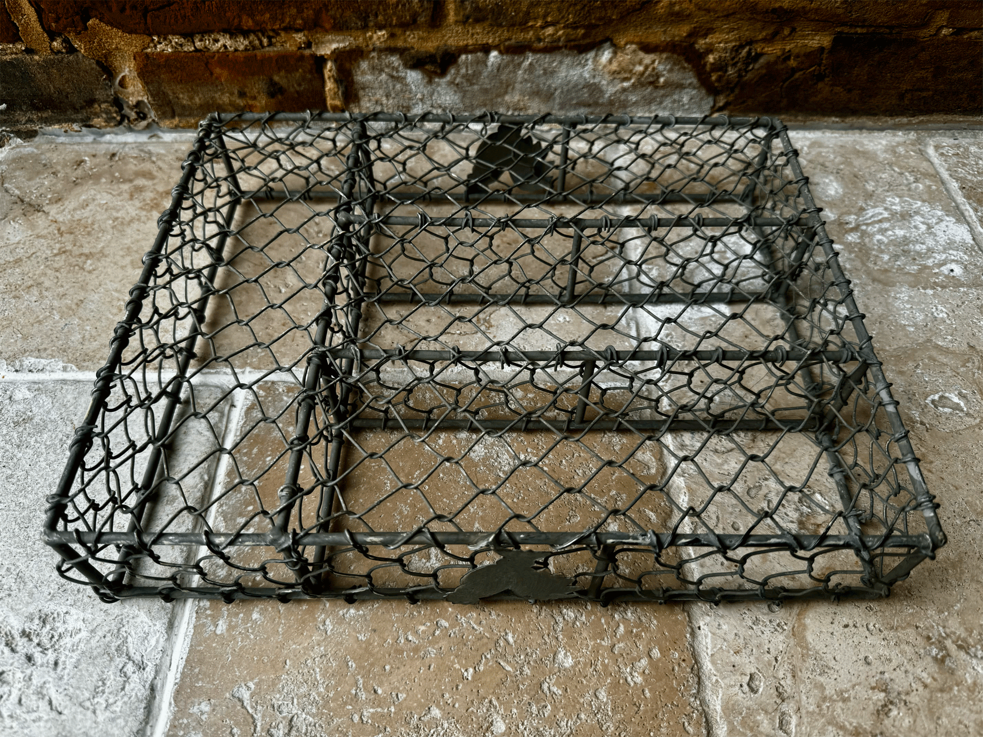 vintage french wirework cutlery drawer tray hen chicken decoration