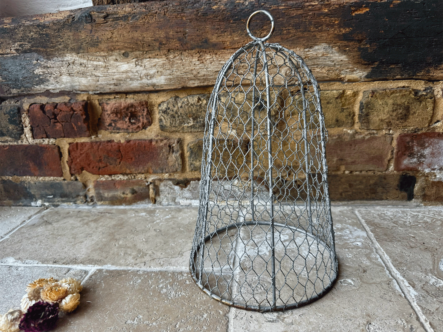 vintage french decorative wirework display stand cloche cover