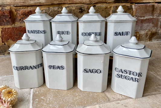 rare antique edwardian jappa gibson english kitchen labelled storage jar canister jappa gibsons