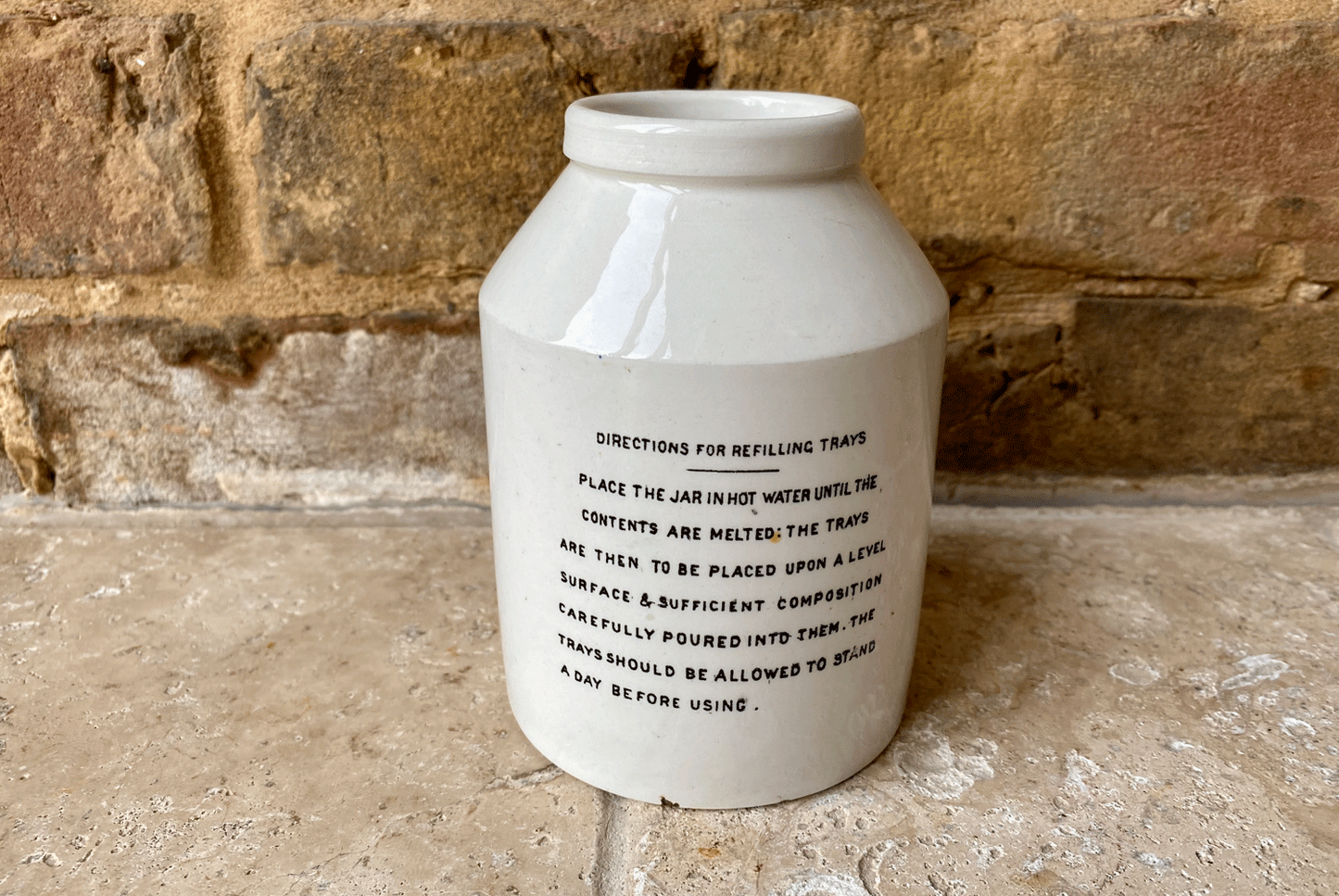 antique halls patent simplex hektograph ink victorian white ironstone english advertising pot