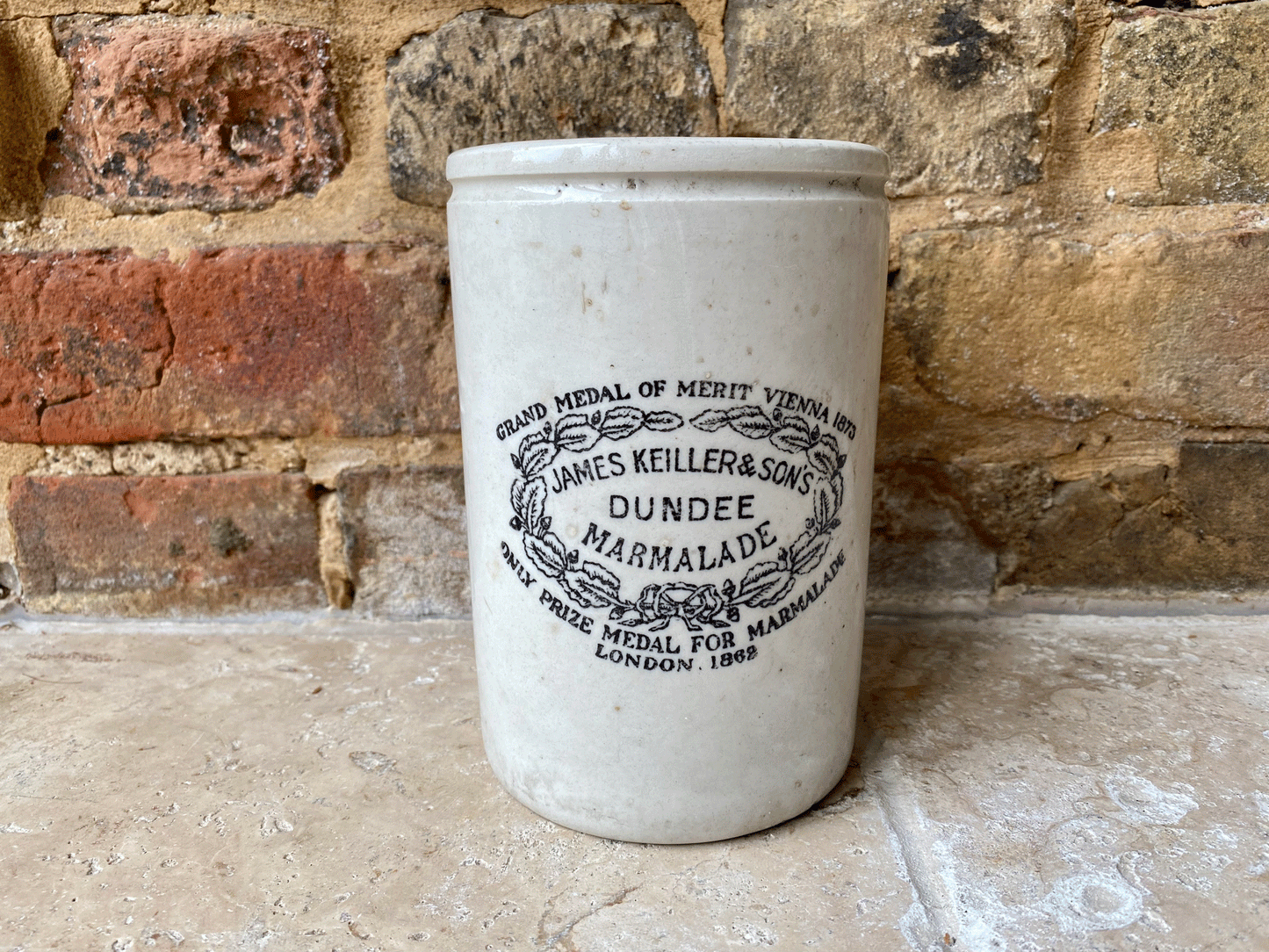 rare extra large tall slim three pound james keiller dundee marmalade scottish advertising pot