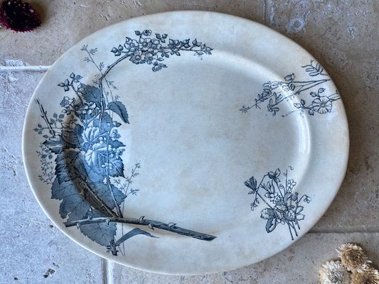 antique 19th century victorian transferware ironstone platter robert hammersley sons ascot pattern