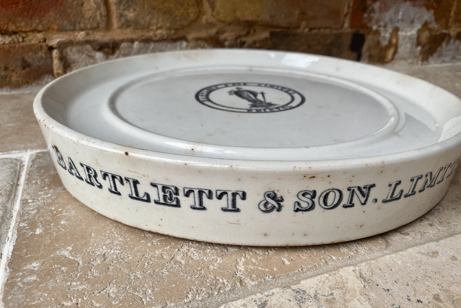antique 19th century victorian rare shop advertising display dairy grocers slab white ironstone advertising bartlett sons wedgwood