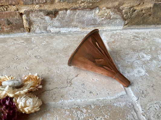 small antique copper kitchen funnel