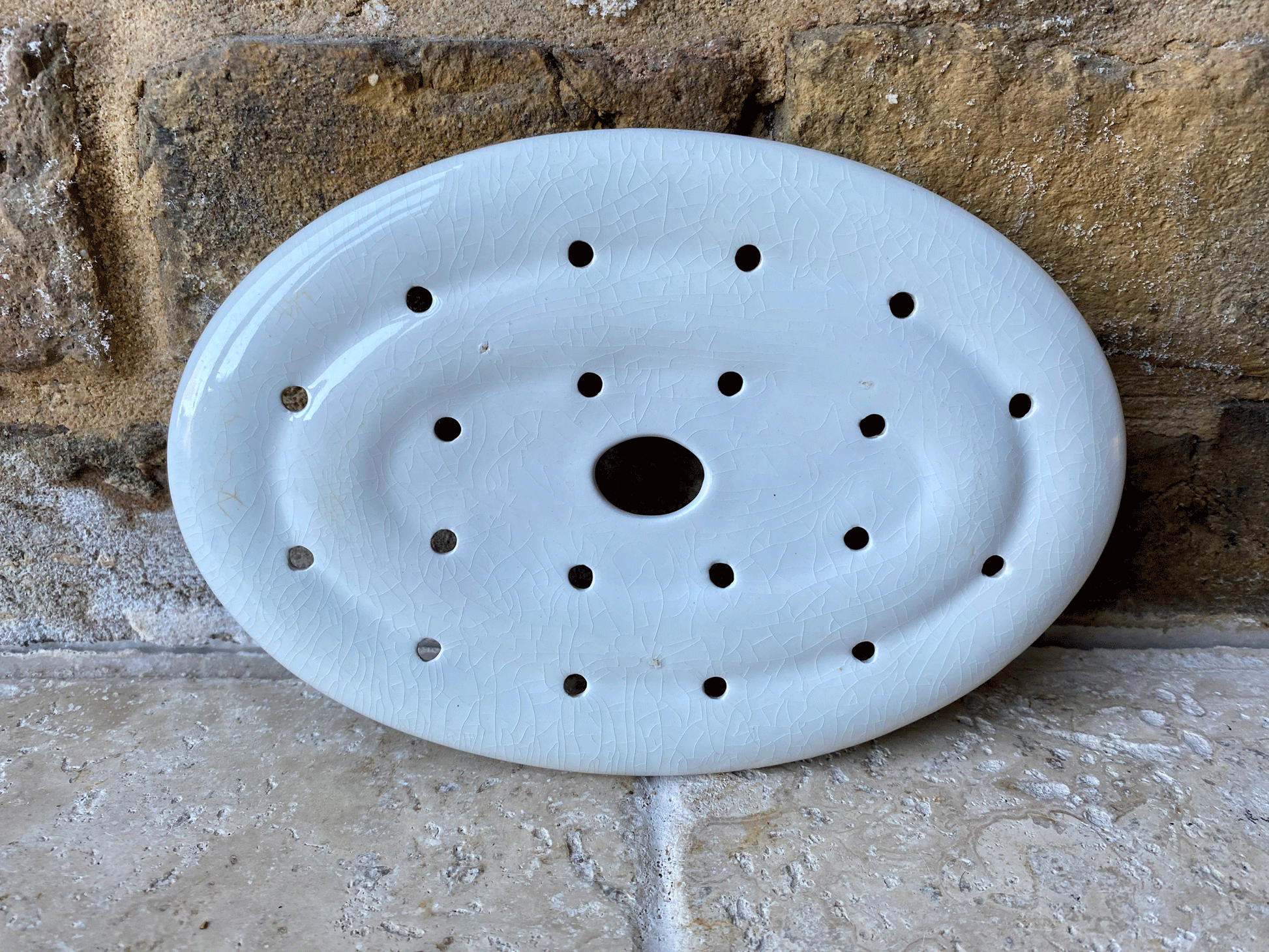 the grimwade antique 1920s white ironstone drainer strainer plate