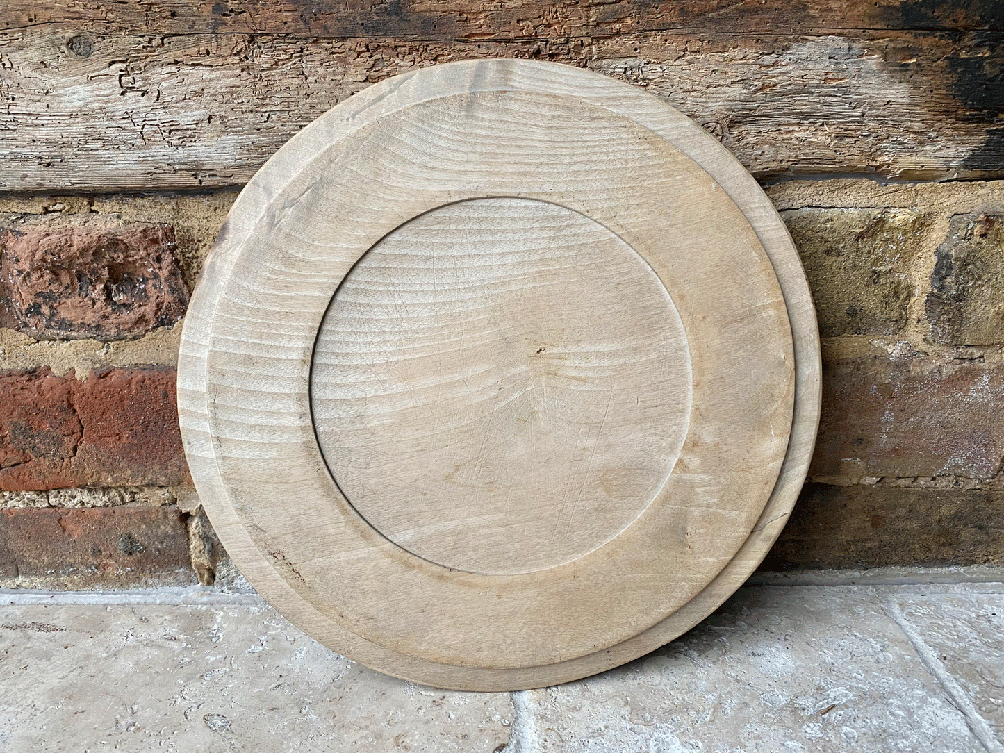 antique victorian carved english treen wooden bread board motto staff of life