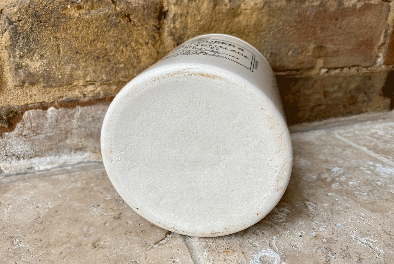 large antique english white ironstone advertising pot chippy two pound frank cooper oxford marmalade