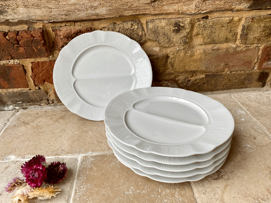vintage french pillivuyt whiteware white ceramic ironstone asparagus plate