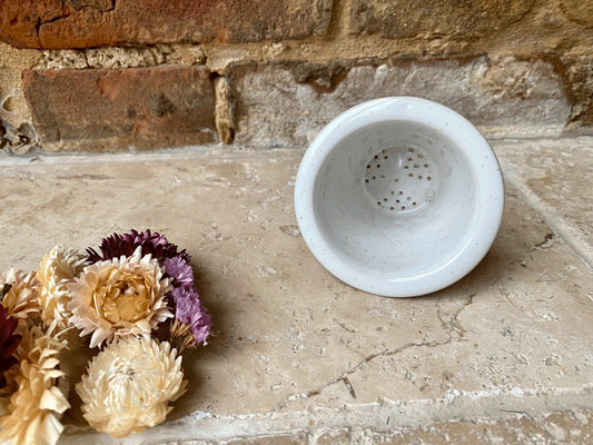 vintage french white ironstone stoneware cheese strainer pot faisaille rustic interior
